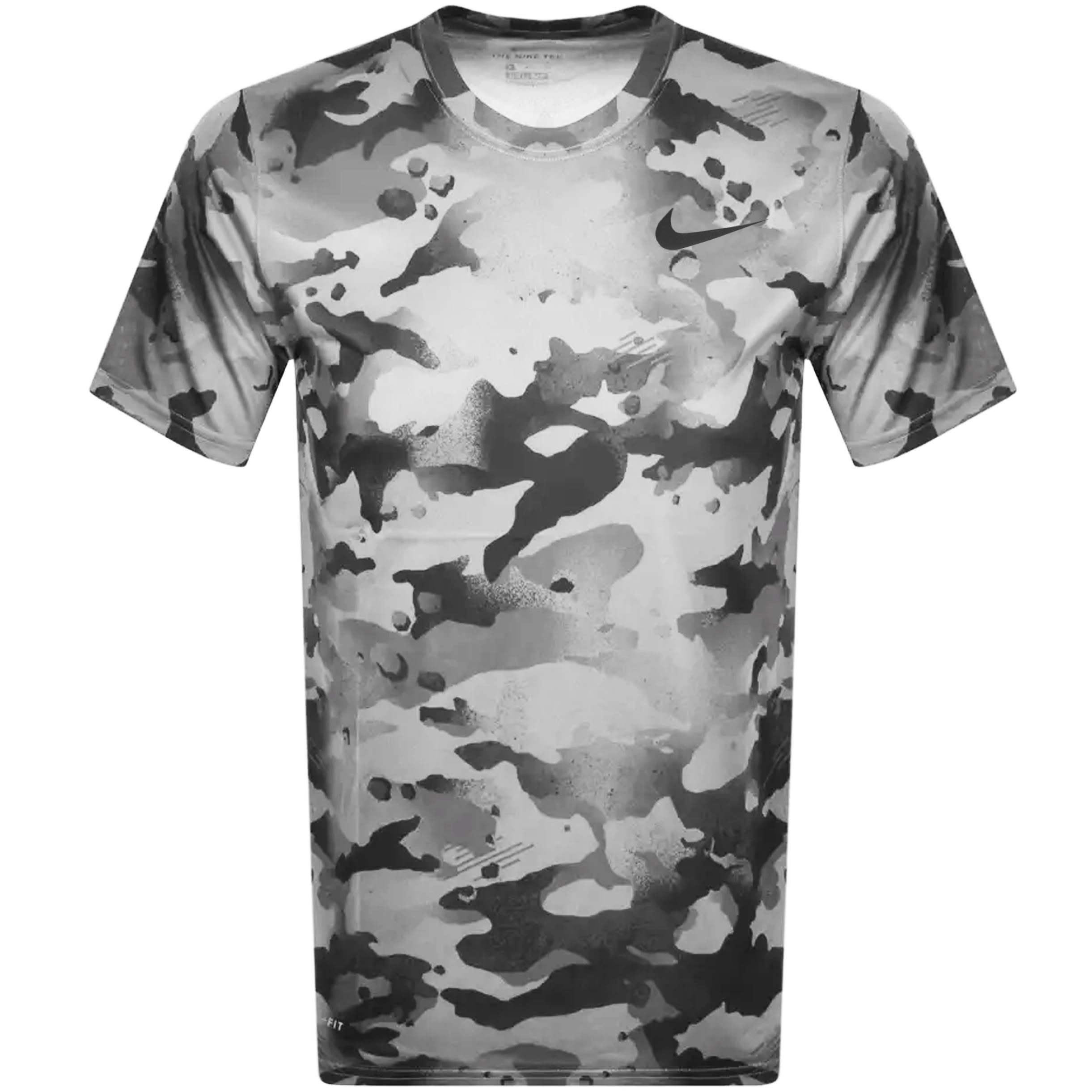 Alternative Image for ProductNike Training Camo Dry T Shirt Grey1